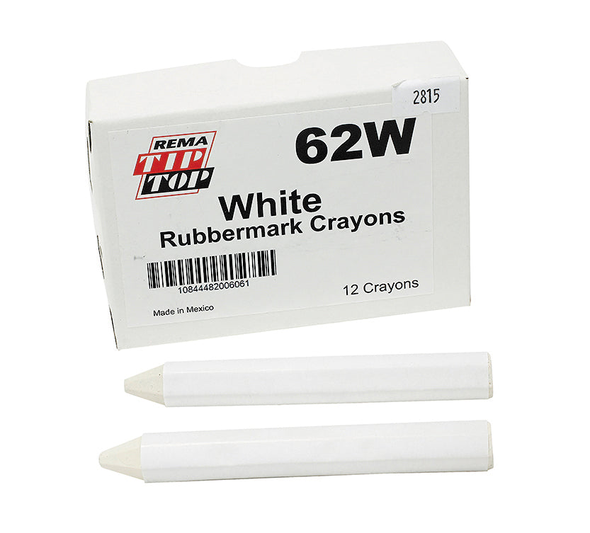 White Tire Crayon 1/2" Hex Shaped, (12ct)