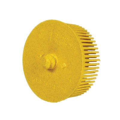 3M 2" Medium Bristle Disc Yellow - 0.62 In Arbor, P80 Grit