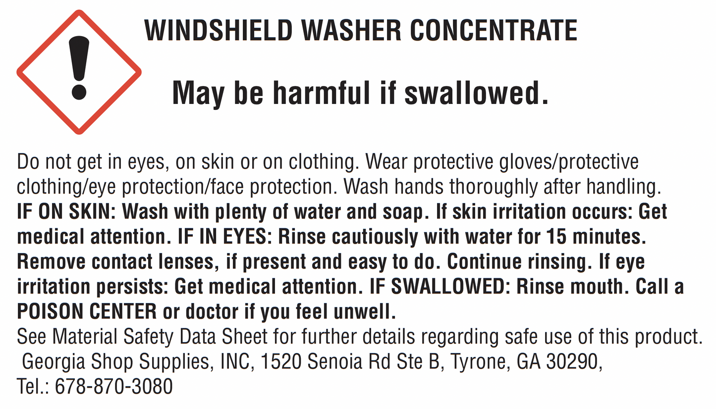 5 Gallon Windshield Washer Concentrate (Makes 55gal)